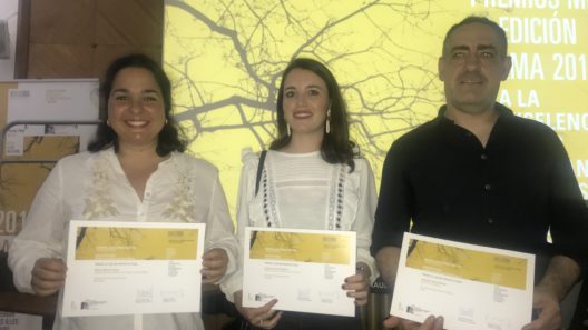 Gloria Aljazairi López, Salvador Cidrás Robles and  Lourdes Lucena, first prize winners